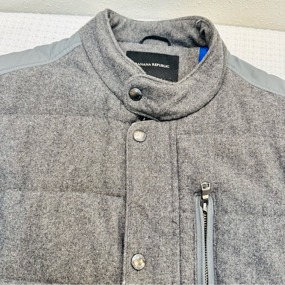 Banana Republic Gray Quilted Wool/Cashmere Blend Puffer Men's Vest - M - Picture 4 of 10
